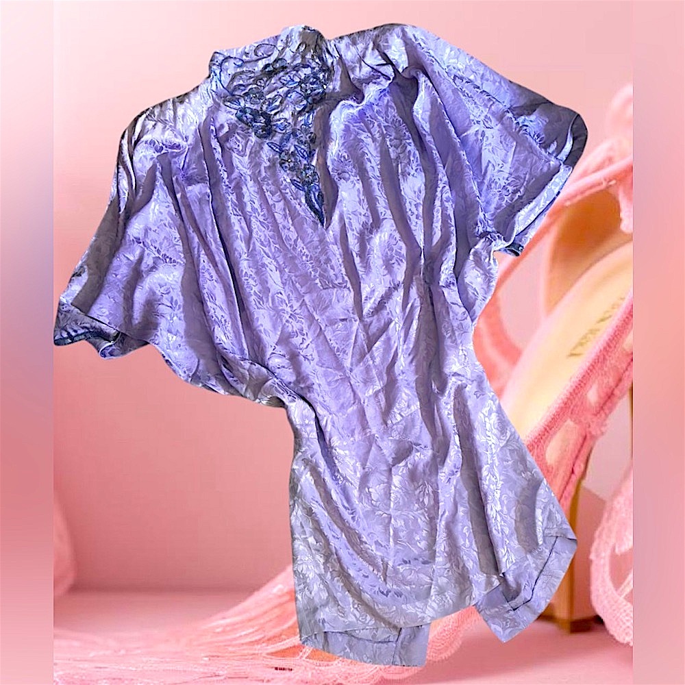 A.J. Bari Lavender Satin Dress vintage